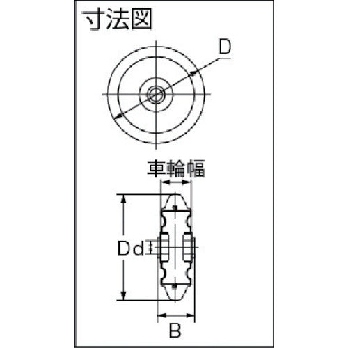 TRUSCO 캐스터 하이텐프레스제 고무 바퀴만 φ100 HTW-100 1개
