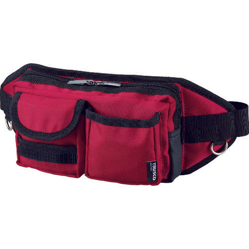 TRUSCO Waist Pouch 2 Pockets Red TC-WDP-R 1 pc