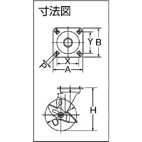 Hammer, special steel plate, swivel, SP included, rubber B wheel 150mm, 413YS-FR150, 1 piece