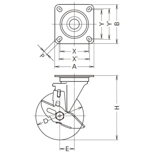 ハンマー 特殊鋼板製 自在 SP付 ナイロンB車125mm 413YS-NRB125 1 個