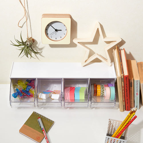 TRUSCO Clear Pocket Box 4 Drawers CPB-4 1 pc