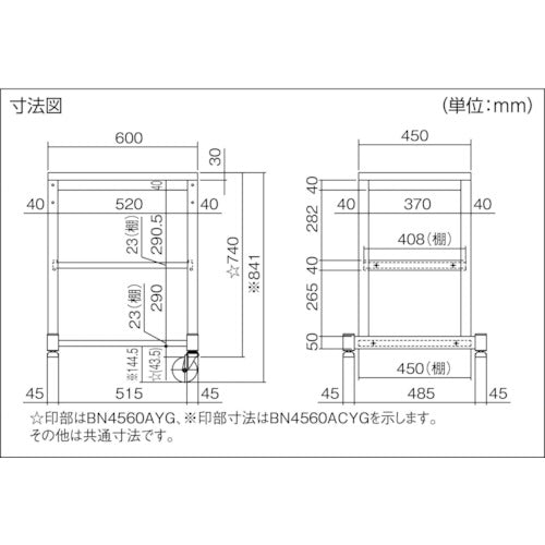 TRUSCO BN型小型作業台 450X600XH740 ヤンググリーン色 BN4560AYG 1 台