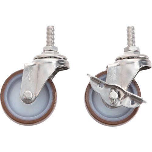 TRUSCO ステンレスワゴン クリーンラビット Φ75ナイロンウレタン車輪セット SUS金具 CRB-SU75SET 1 S