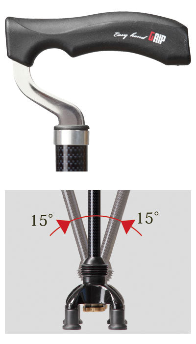 Four-point front and rear movable and fixed type 2-way walking stick / TW-0128 Dark gray 1