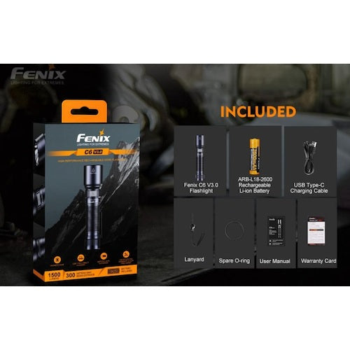 FENIX 充電式LEDライト C6V30 C6V30 1 個