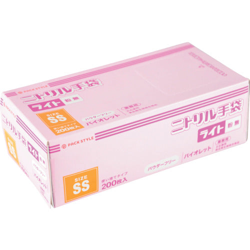 팩 스타일 니트릴 장갑 라이트 가루 없음 SS 보라색 H 586522 1 상자