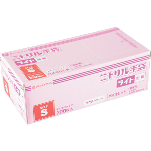 Pack Style Nitrile Gloves Light Powder Free S Purple H 586523 1 Box