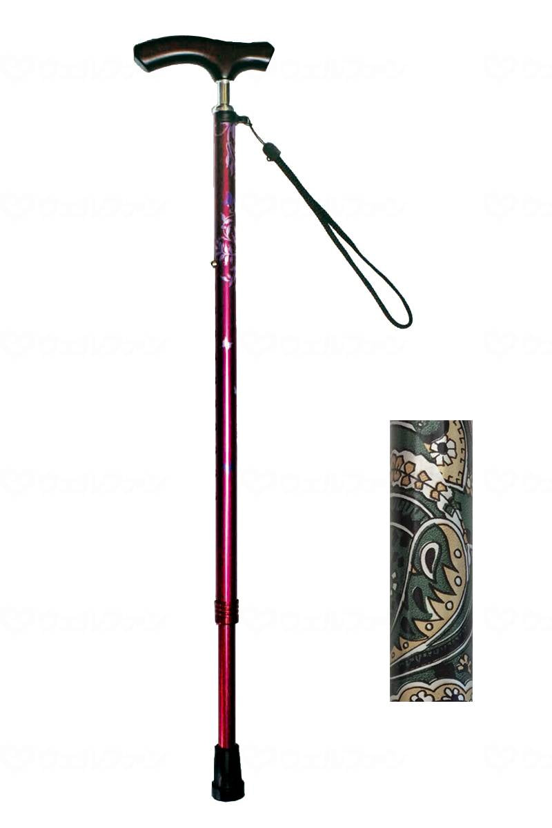 グラフィックソリューションズスリムネック伸縮杖 スリムタイプ ペイズリー