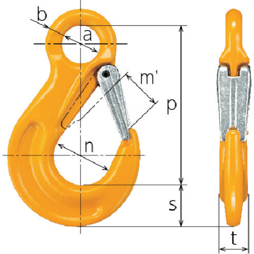 KITO 체인 링 카나그 부재(아이 타입) 슬링 훅 HSR 기본 사용 하중 1.1t HSR06 1개
