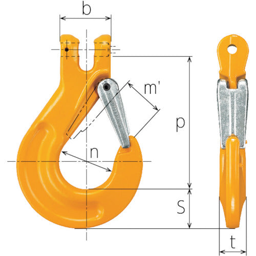 KITO 체인 링 카나그 부재(핀 타입) 슬링 훅 VSR 기본 사용 하중 1.1t VSR06 1개