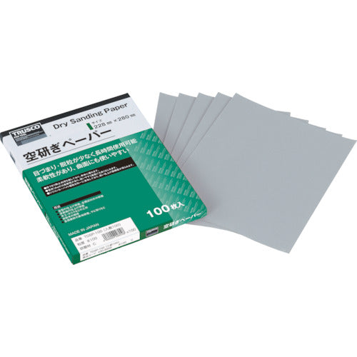 TRUSCO Dry Sanding Paper 228X280 #100 TDSPA-100 100 sheets