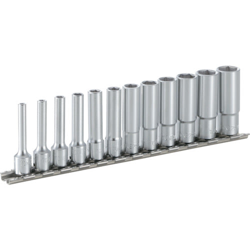 TONE Deep Socket Set (Hexagonal, with Holder) 12pcs, 6.35mm Drive HSL212 1 S