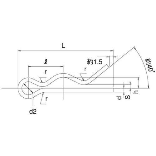 TRUSCO スナップピン 三価白 M5 1300個入 ヘキサゴンパック S137-0005 1 PK