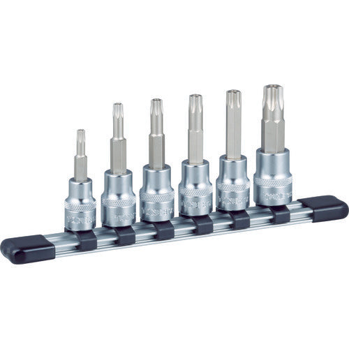 TONE Torx Socket Set (with tamper-proof holder) 6pcs HTX306H 1 S