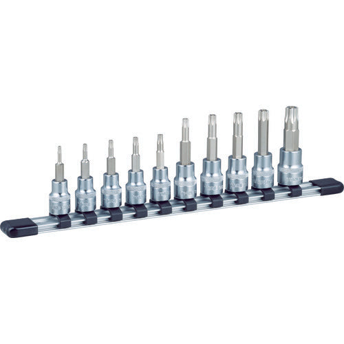 TONE Torx Socket Set (with tamper-proof holder) 10pcs HTX310H 1 S