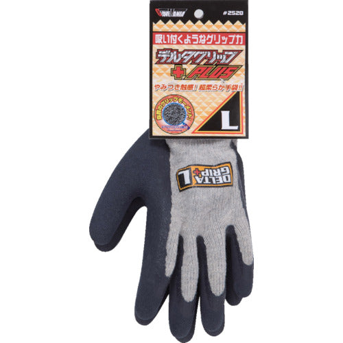 Kawanishi Natural Rubber Backless Gloves Anti-Slip Gloves Delta Grip Plus L Size 2528-L 1 Pair