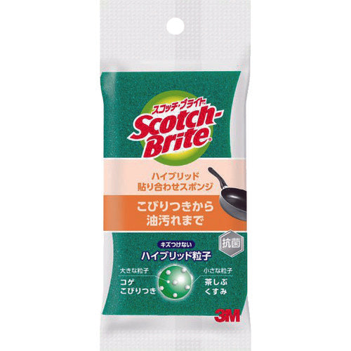 3M 스카치 브라이트 하이브리드 접합 스폰지 그린 HB-21KG-H 1개
