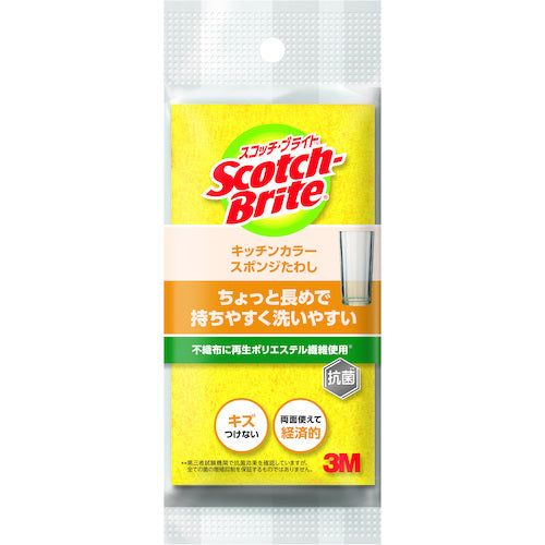 3M 스카치 브라이트 키친 컬러 스폰지 옐로우 SS-74K YEL 1개