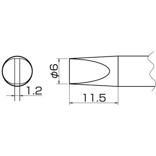 Hakko soldering tip 6D type T20-D6 1 piece