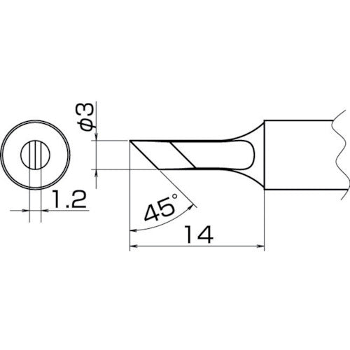 Hakko soldering tip KU type T20-KU 1 piece