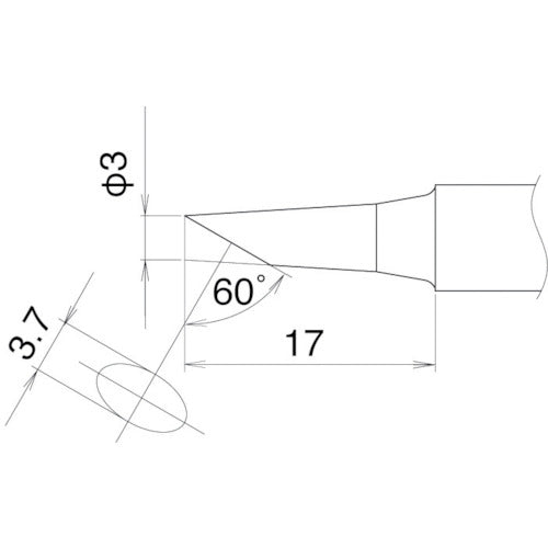 Hakko soldering tip 3C type T22-C3 1 piece