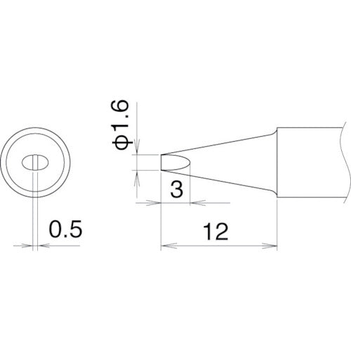 Hakko soldering tip 1.6D type T22-D16 1 piece