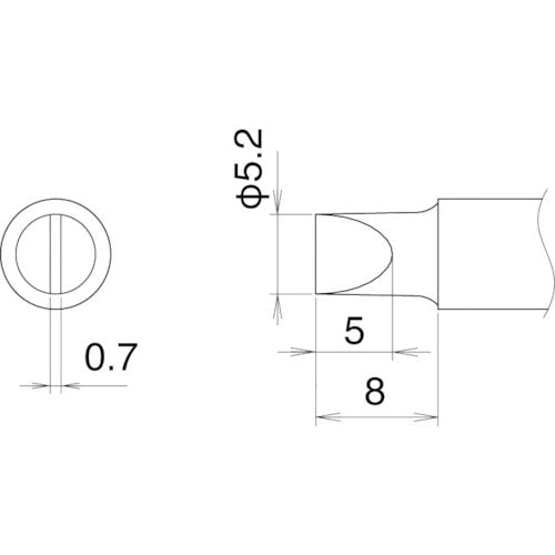 Hakko soldering tip 5.2D type T22-D52 1 piece