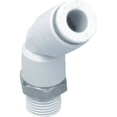 CKD チューブ継手 ニュージョイントエルボタイプ 適合チューブ外径4mm 接続口径R1/8 GWL4-6-45 1 個