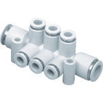 CKD チューブ継手 ニュージョイント マニホールド (ダブル) 適合チューブ外径4mm/8mm GWMF48-0-W 1 個