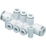 CKD チューブ継手 ニュージョイント マニホールド (ダブル) 適合チューブ外径8mm/12mm GWMF812-0-W 1 個