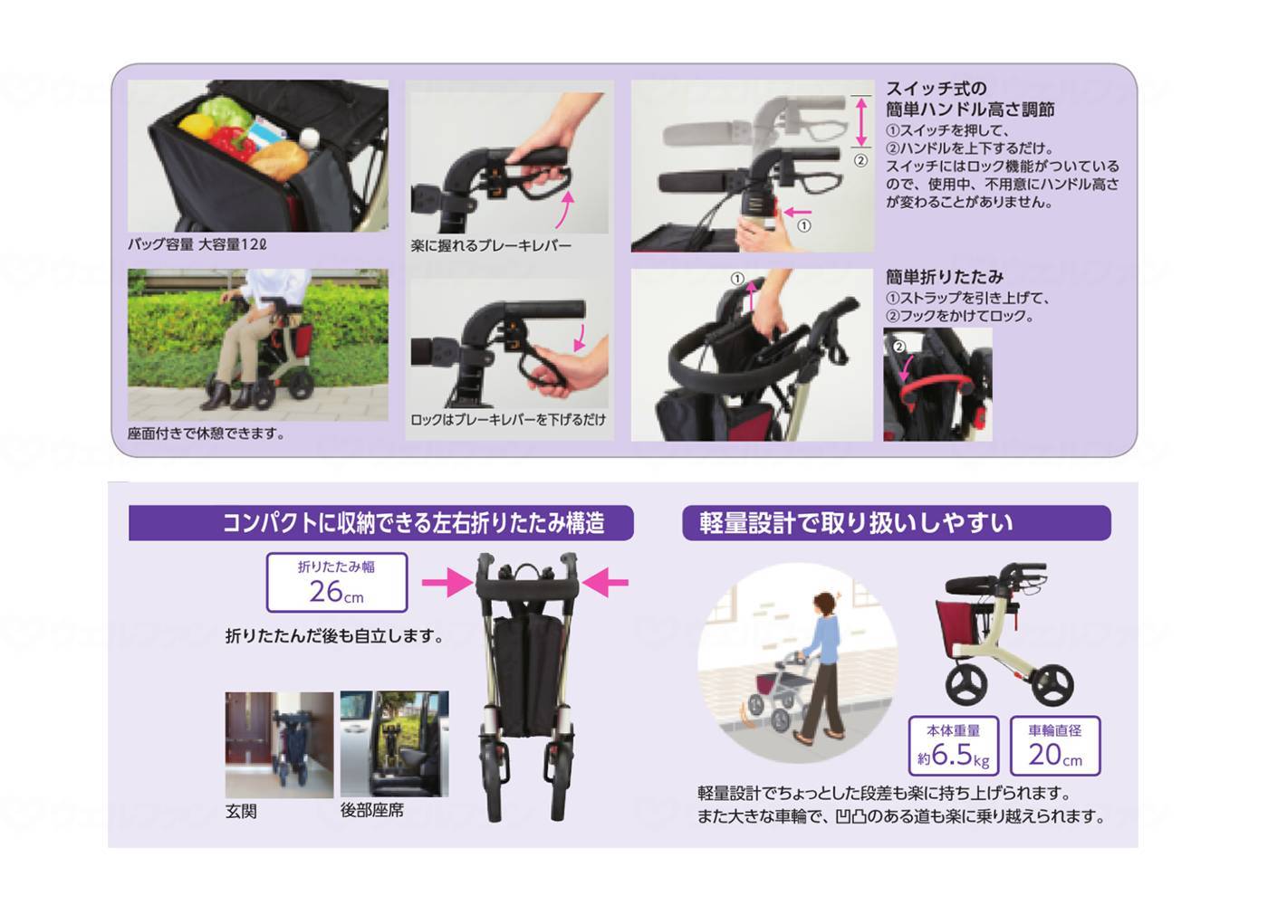아론 카세이 보행차 리틀 턴 와인 레드 하이 사이프