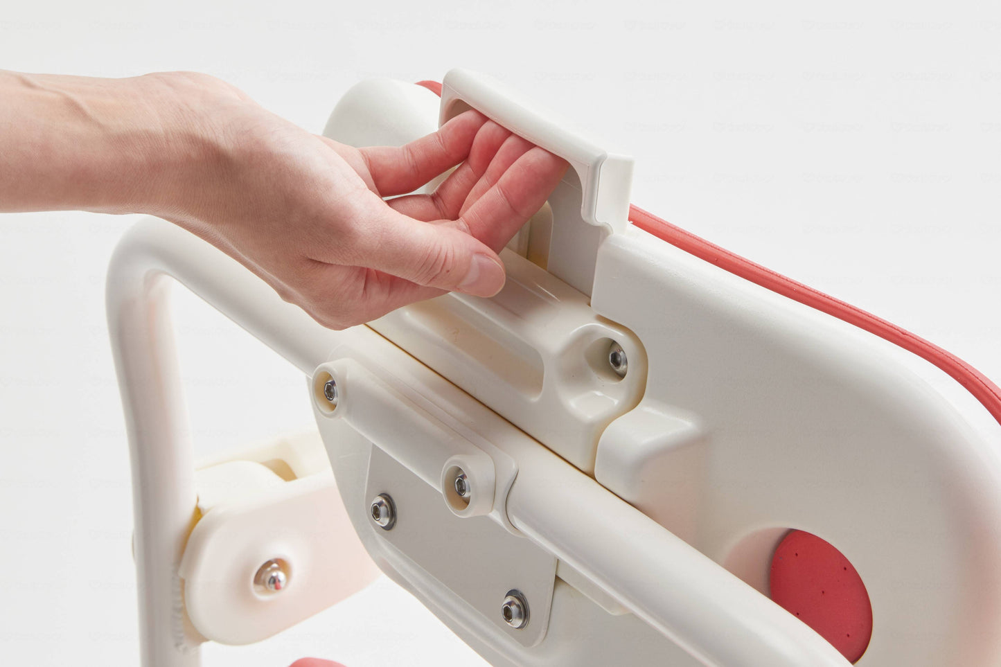 Aronkasei Easy Open/Close Shower Bench U Red