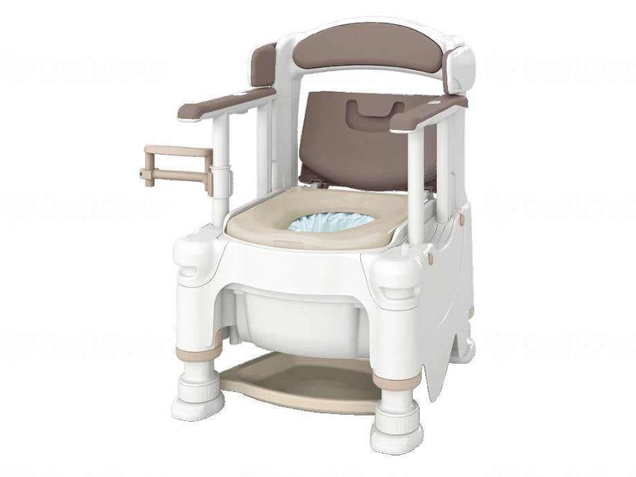 アロン化成ポータブルトイレFX-30 らくゾウくん 自動ラップ アースブラウン 標準・脱臭