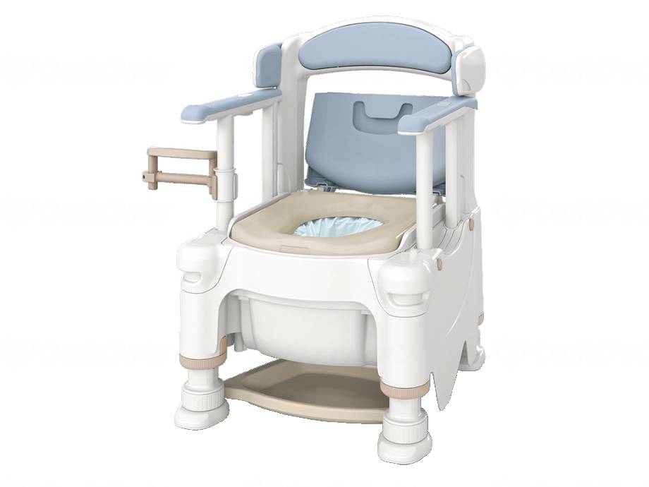 アロン化成ポータブルトイレFX-30 らくゾウくん 自動ラップ ミストブルー 標準・脱臭