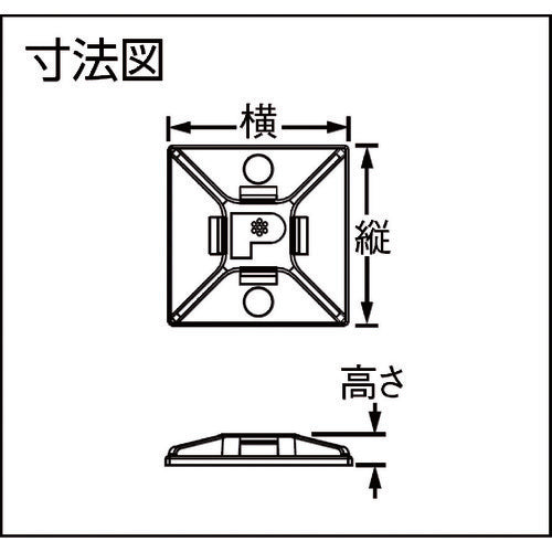 PANDUIT 마운트 베이스 아크릴계 점착 테이프 부착 내후성 흑(500개입) ABM2S-AT-D0 1봉