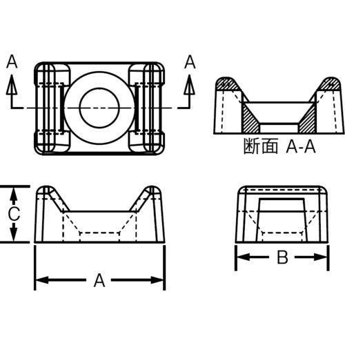 PANDUIT 타이 마운트 내후성 블랙 (1000개입) TM3R6-M0 1봉