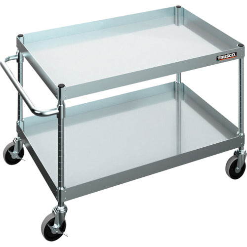 TRUSCO 【판매 폐번】스테인리스 왜건 SUS430 클린 플렉스 왜건 900X600XH600 2단 100Φ나일론 우레탄 캐스터 CFL4B-632-NU100 1대
