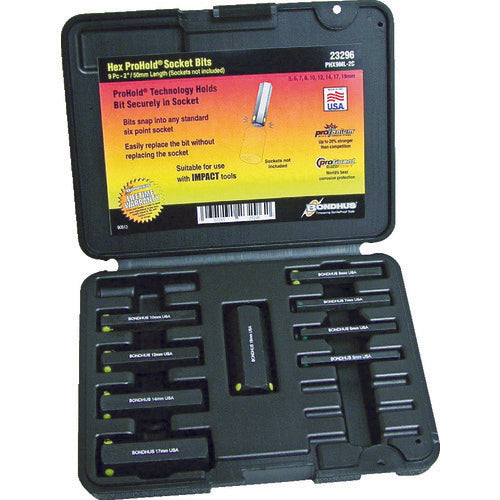 BONDHUS 【交換用】六角ビット(全長50mm/プロホールド(R)ビット) セット6本組(5−19mm) PHX9ML-2C 1 S