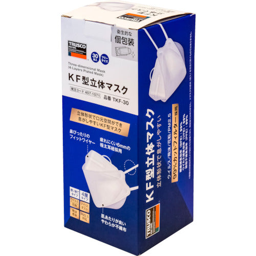 TRUSCO KF형 입체 마스크(30장입)개 포장 프리 사이즈 TKF-30 1 상자