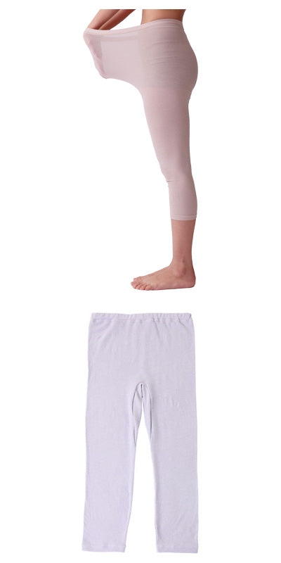 Soft and easy to put on and take off, 8/10 length bottoms for women / 83460132 Purple 1 pc