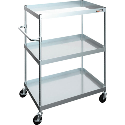 TRUSCO 【판매 폐번】스테인리스 왜건 SUS304 클린 플렉스 왜건 900X600XH1200 3단 100ΦEL 바퀴 캐스터 CFL3B-933-EL100 1대