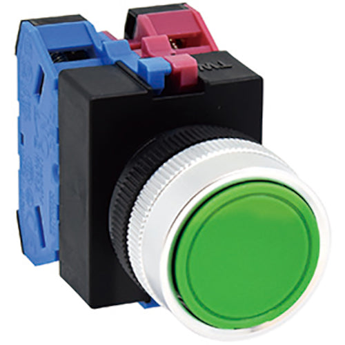 IDEC Φ22丸平形押しボタンスイッチ ABW110Y 1 個