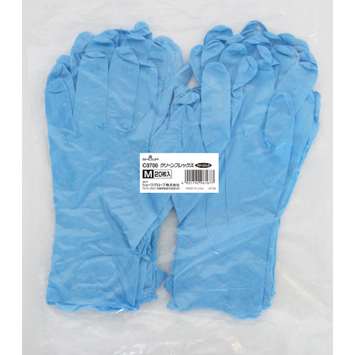 SHOWA Cleanroom Gloves C0700 Clean Flex 20 pieces Clean Pack Blue M Size C0700M 1 bag