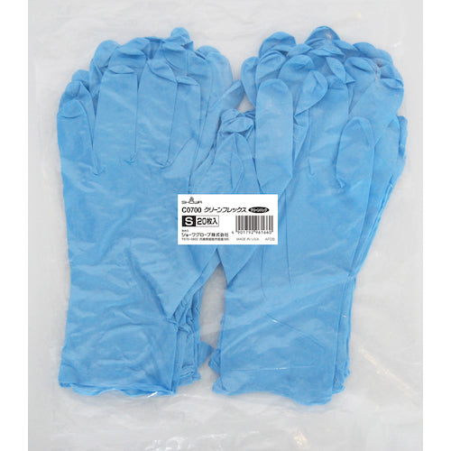 SHOWA Cleanroom Gloves C0700 Clean Flex 20 pieces Clean Pack Blue S Size C0700S 1 bag