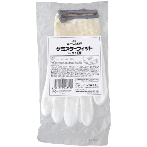 SHOWA 내절창 장갑 No520 케미스터 피트 화이트 L사이즈 NO520-L 1 쌍