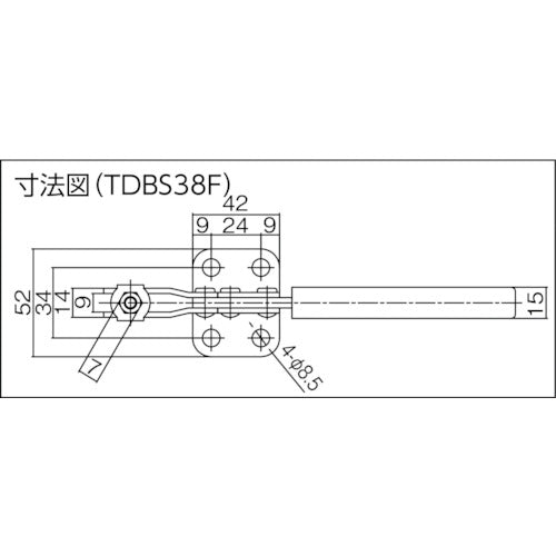 スーパー 下方押え型トグルクランプ(水平ハンドル式) 全長:199mm 締付力:2.5kN フランジベース TDBS38F 1 個