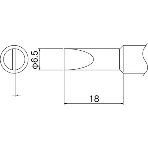 Hakko soldering tip 6.5D type T19-D65 1 piece