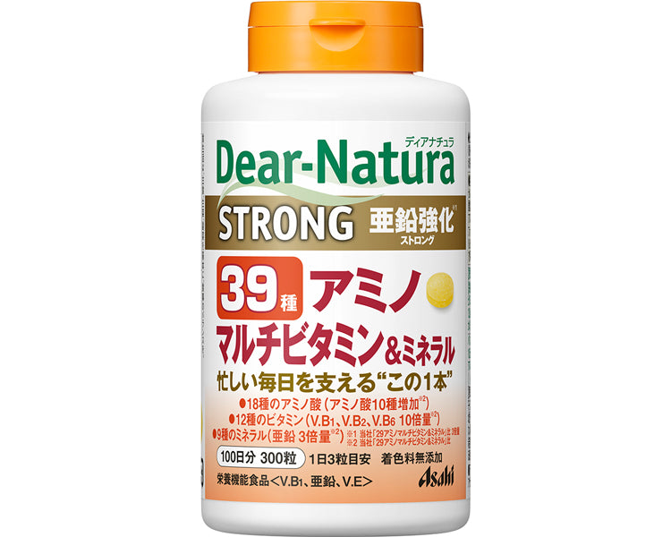 Dear-Natura Strong 39 Amino Multivitamin & Mineral / 300 tablets, 100 days' worth, 1 case (24 bottles)