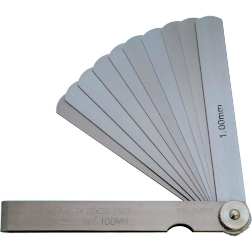 SK スキマゲージ シクネスゲージ 100MH 100mm 10枚 厚さ0.10〜1.00mm 100MH 1 個