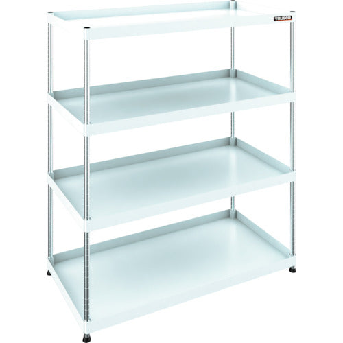 TRUSCO 【판매 폐번】플렉스 랙 1200X600XH1500 4단 화이트 FLWB-R1034-W 1대